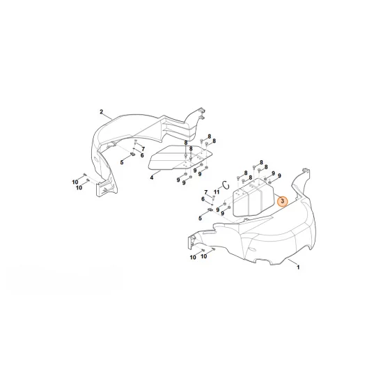 Stihl   blaszany element mocujący, str. lewa 6170 706 1130